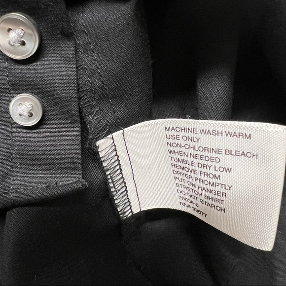 JF J. Ferrar Black Button Front Dress Shirt - Picture 4 of 4